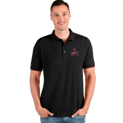 Men's St. Louis Cardinals Antigua Black Affluent Polo