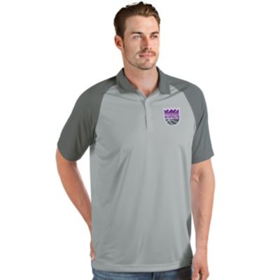 Antigua NBA Sacramento Kings Nova Raglan Polo, Gray, X-Large -  0196759316810