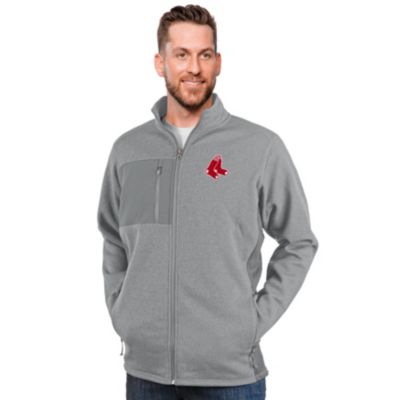 Antigua Men's Boston Red Sox MLB Heathered Boston Sox Course Full-Zip Jacket, Gray, Large -  0196982688869