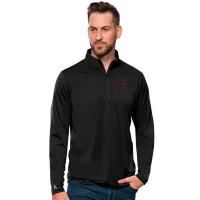 Antigua Men's MLB San Francisco Giants Tribute Quarter-Zip Pullover Top, Black, Large