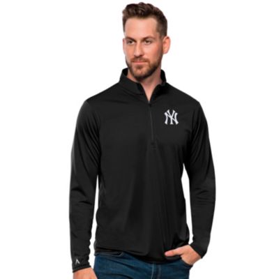 Antigua Men's MLB New York Yankees Tribute Quarter-Zip Pullover Top, Black, 3XL