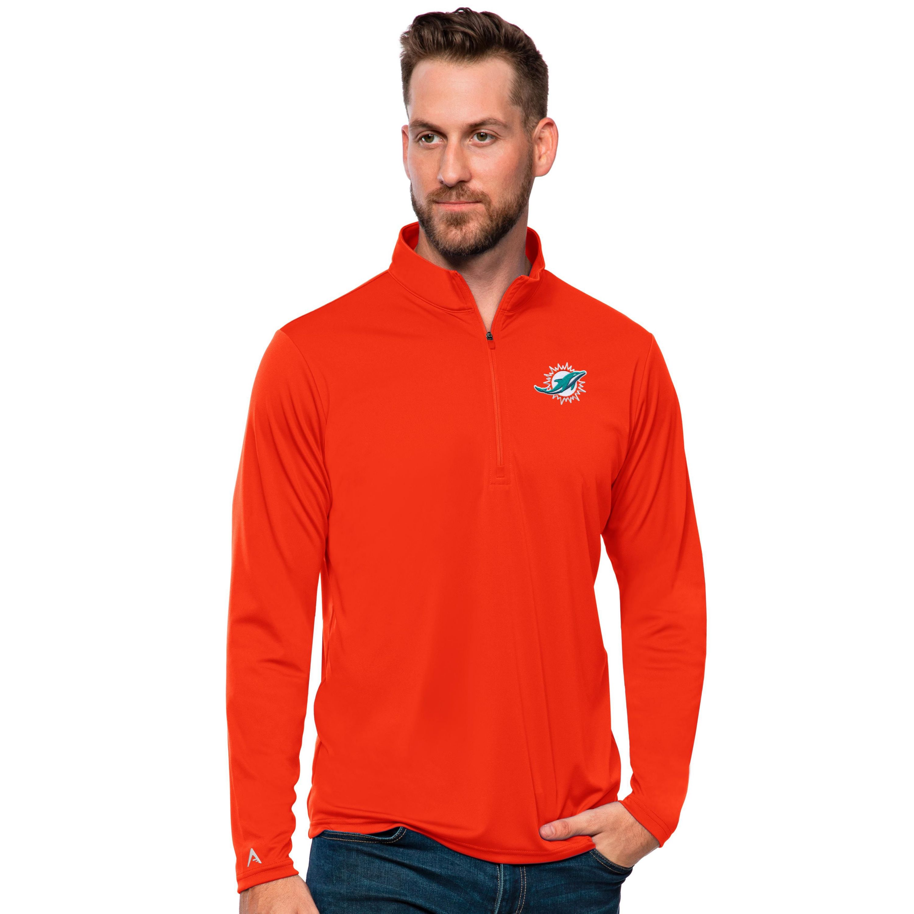 NFL Miami Dolphins Mens Tribute 1/4 Zip Pullover