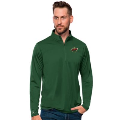 Antigua Men's NHL Minnesota Wild Tribute Quarter-Zip Pullover Top, Green, 3XL
