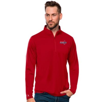 Antigua Men's NHL Washington Capitals Tribute Quarter-Zip Pullover Top, Red, 3XL