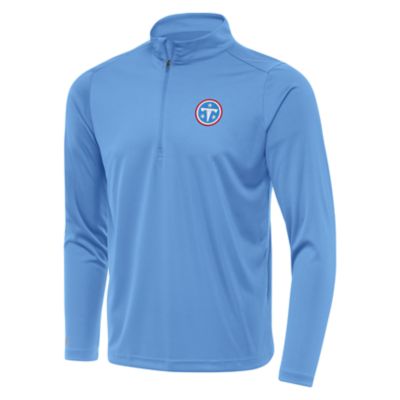 Antigua NFL Tennessee Titans Men's Tribute 1/4 Zip Pullover, Blue, 3XL