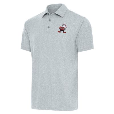 Antigua NFL Cleveland Browns Men's Par 3 Polo, Gray, 3XL