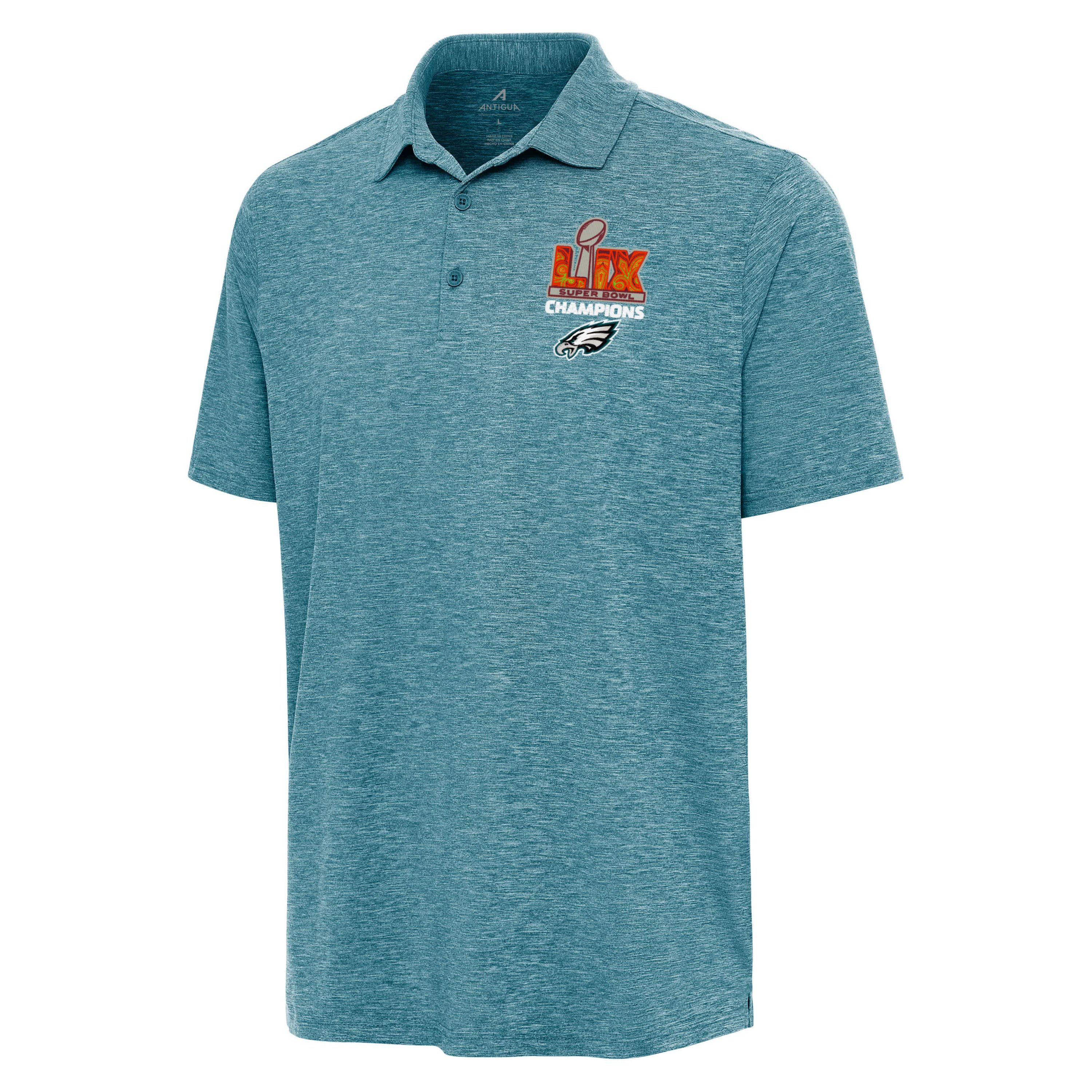 Antigua NFL Philadelphia Eagles SB LIX Champions 2025 Mens Par 3 Polo
