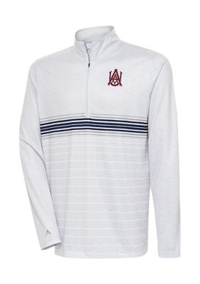 Men's Antigua Oatmeal Atlanta Braves Reward Crewneck Pullover Sweatshirt Size: Small