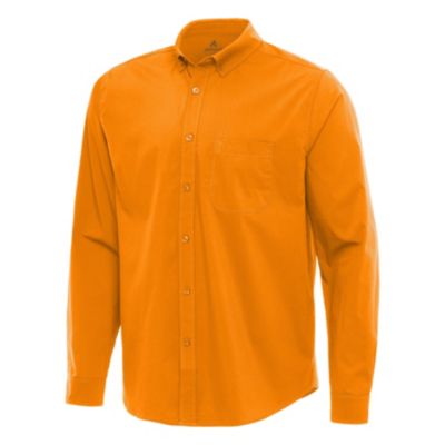 Antigua BLANK Men's Flight LS Woven, Orange, Small