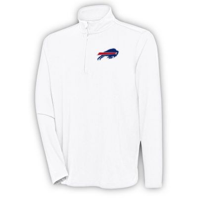 Antigua NFL Buffalo Bills Men's Hunk 1/4 Zip Pullover, White, 3XL