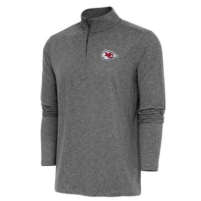 Antigua NFL Kansas City Chiefs Men's Hunk 1/4 Zip Pullover, Black, 3XL