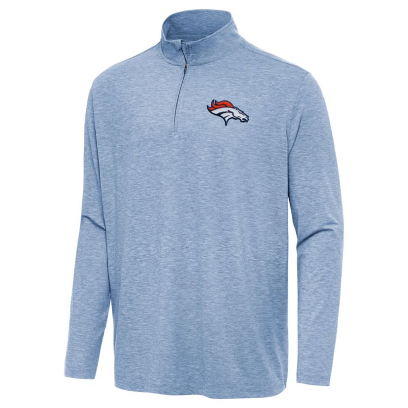 Antigua NFL Denver Broncos Mens Hunk 1/4 Zip Pullover