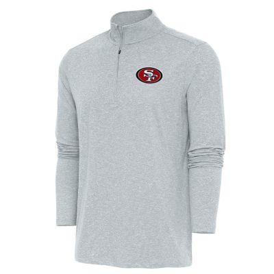 Antigua NFL San Francisco 49ers Men's Hunk 1/4 Zip Pullover, Gray, 3XL