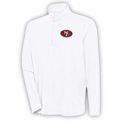 Antigua NFL San Francisco 49ers Men's Hunk 1/4 Zip Pullover, White, 3XL