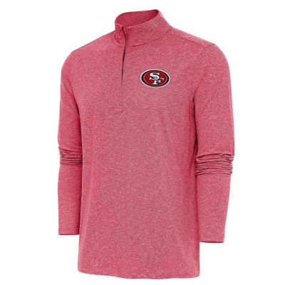Antigua NFL San Francisco 49ers Men's Hunk 1/4 Zip Pullover, Red, 3XL