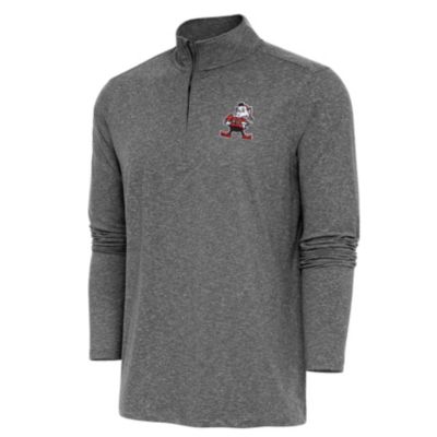 Antigua NFL Cleveland Browns Men's Hunk 1/4 Zip Pullover, Black, 3XL
