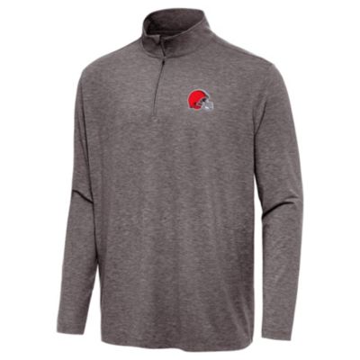 Antigua NFL Cleveland Browns Men's Hunk 1/4 Zip Pullover, Brown, 3XL