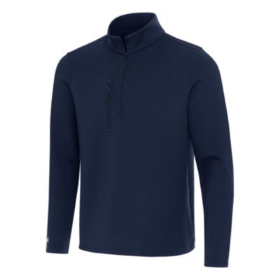 Antigua BLANK Men's Insider 1/4 Zip Pullover, Navy Blue, 2XL