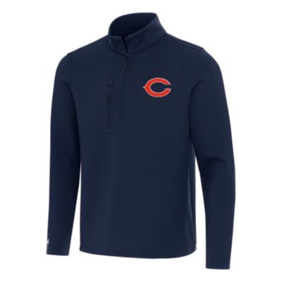 Antigua NFL Chicago Bears Men's Insider 1/4 Zip Pullover, Navy Blue, Large