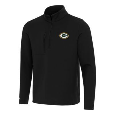 Antigua NFL Green Bay Packers Men's Insider 1/4 Zip Pullover, Black, XL