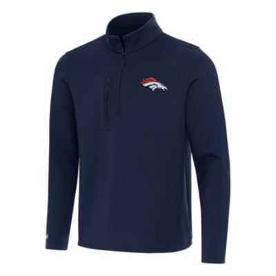 Antigua NFL Denver Broncos Men's Insider 1/4 Zip Pullover, Navy Blue, 3XL