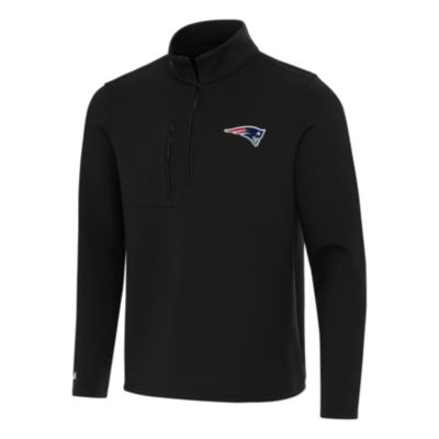 Antigua NFL New England Patriots Men's Insider 1/4 Zip Pullover, Black, 3XL