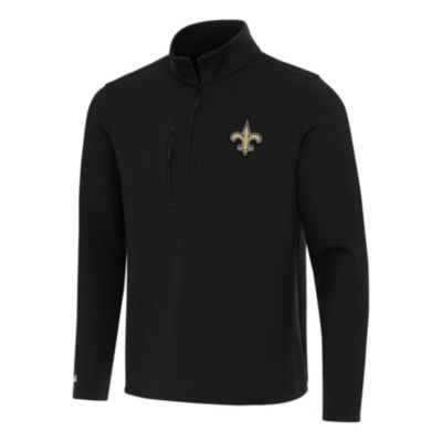 Antigua NFL New Orleans Saints Men's Insider 1/4 Zip Pullover, Black, 3XL