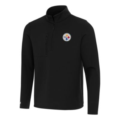 Antigua NFL Pittsburgh Steelers Men's Insider 1/4 Zip Pullover, Black, Medium