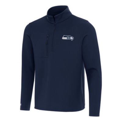 Antigua NFL Seattle Seahawks Men's Insider 1/4 Zip Pullover, Navy Blue, Large
