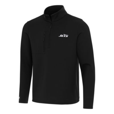 Antigua NFL New York Jets Men's Insider 1/4 Zip Pullover, Black, 3XL