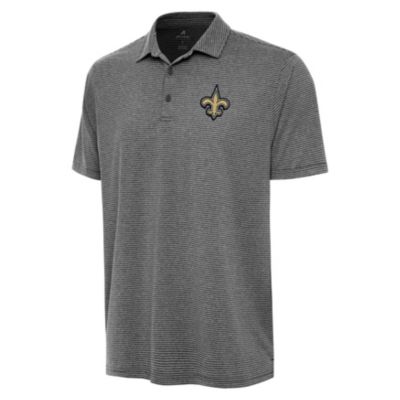 Antigua NFL New Orleans Saints Men's Scheme Polo, Black, 3XL