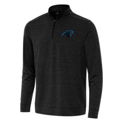 Antigua NFL Carolina Panthers Men's Bright 1/4 Zip Pullover, Black, 3XL