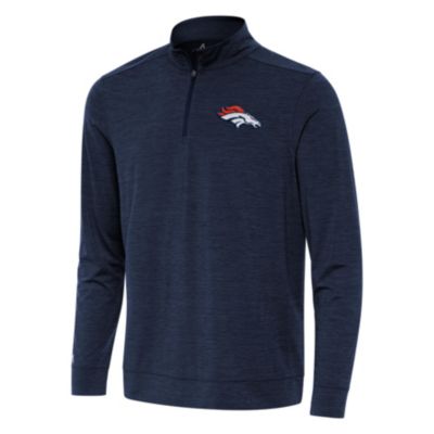 Antigua NFL Denver Broncos Men's Bright 1/4 Zip Pullover, Navy Blue, 2XL