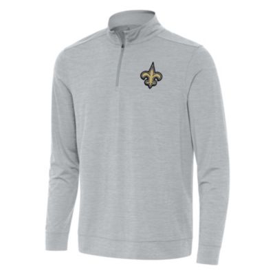 Antigua NFL New Orleans Saints Men's Bright 1/4 Zip Pullover, Grey, 3XL
