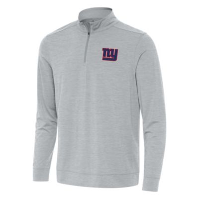 Antigua NFL New York Giants Men's Bright 1/4 Zip Pullover, Grey, 3XL