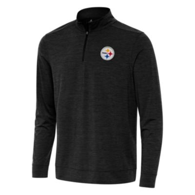 Antigua NFL Pittsburgh Steelers Men's Bright 1/4 Zip Pullover, Black, 3XL