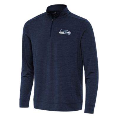 Antigua NFL Seattle Seahawks Men's Bright 1/4 Zip Pullover, Navy Blue, 2XL