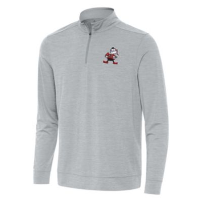 Antigua NFL Cleveland Browns Men's Bright 1/4 Zip Pullover, Grey, 3XL