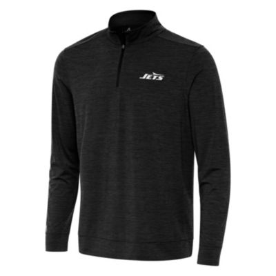 Antigua NFL New York Jets Men's Bright 1/4 Zip Pullover, Black, Large