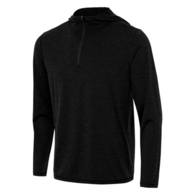 Antigua BLANK Men's Tidy 1/4 Zip Pullover Hood, Black, Small