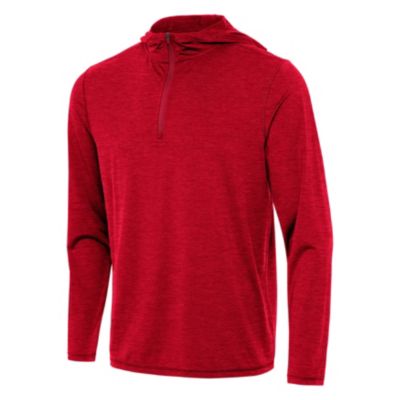 Antigua BLANK Men's Tidy 1/4 Zip Pullover Hood, Red, Medium