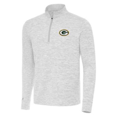 Antigua NFL Green Bay Packers Men's Cause 1/4 Zip Pullover, Grey, Large