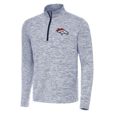 Antigua NFL Denver Broncos Men's Cause 1/4 Zip Pullover, Navy Blue, Large