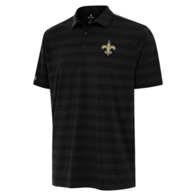 Antigua NFL New Orleans Saints Men's Tunnel Polo, Black, 3XL