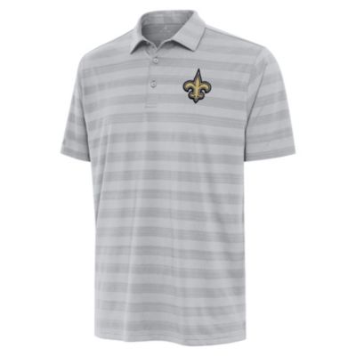 Antigua NFL New Orleans Saints Men's Tunnel Polo, Grey, 3XL