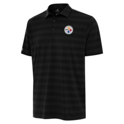 Antigua NFL Pittsburgh Steelers Men's Tunnel Polo, Black, 3XL