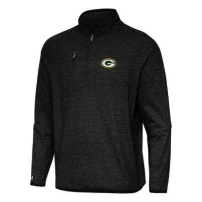 Antigua NFL Green Bay Packers Men's Certain 1/4 Zip Pullover, Black, Small