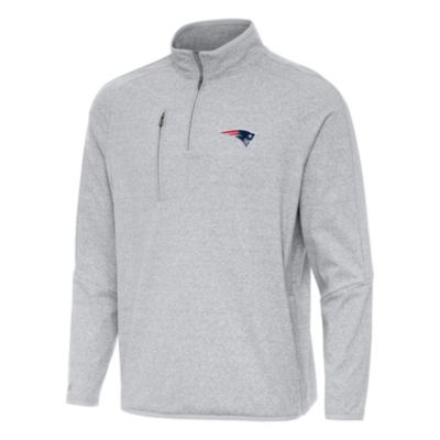 Antigua NFL New England Patriots Men's Certain 1/4 Zip Pullover, Grey, Large