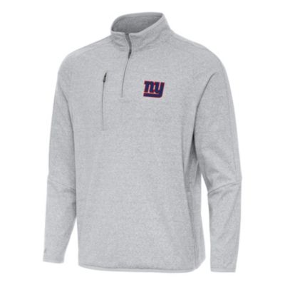 Antigua NFL New York Giants Men's Certain 1/4 Zip Pullover, Grey, 2XL