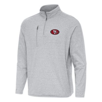 Antigua NFL San Francisco 49ers Men's Certain 1/4 Zip Pullover, Grey, 2XL